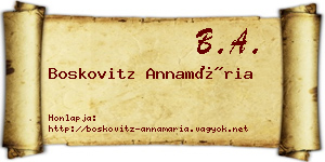 Boskovitz Annamária névjegykártya